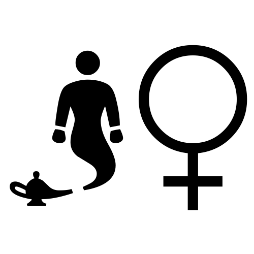 🧞♀ Emoji Domain black and white Symbola rendering